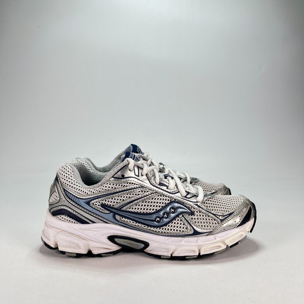 Saucony Grid Phantom 2 Silver Navy Lace Up Running Shoes S15429-1 Women's Size 7